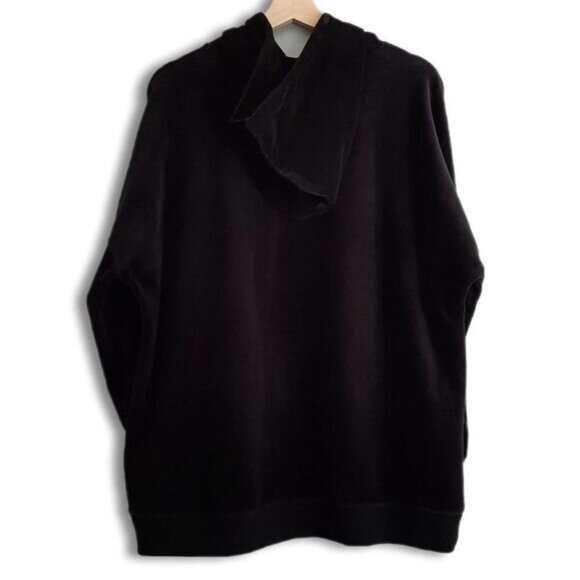 CALIFORNIA MOONRISE Oversized Soft Velvet Pullover Hoodie Sweatshirt Black Sz S - Picture 8 of 12